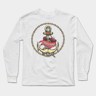 Ship Anchor in ropes chain circle Long Sleeve T-Shirt